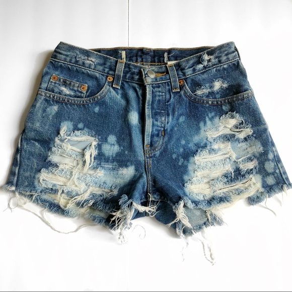 Pants - Vintage Denim Distressed Cut Off Shorts